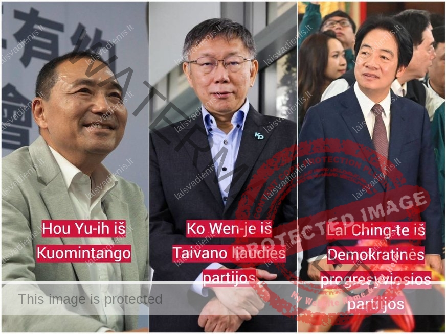 Kandidatai į Taivano prezidento postą (tv3.lt koliažas)