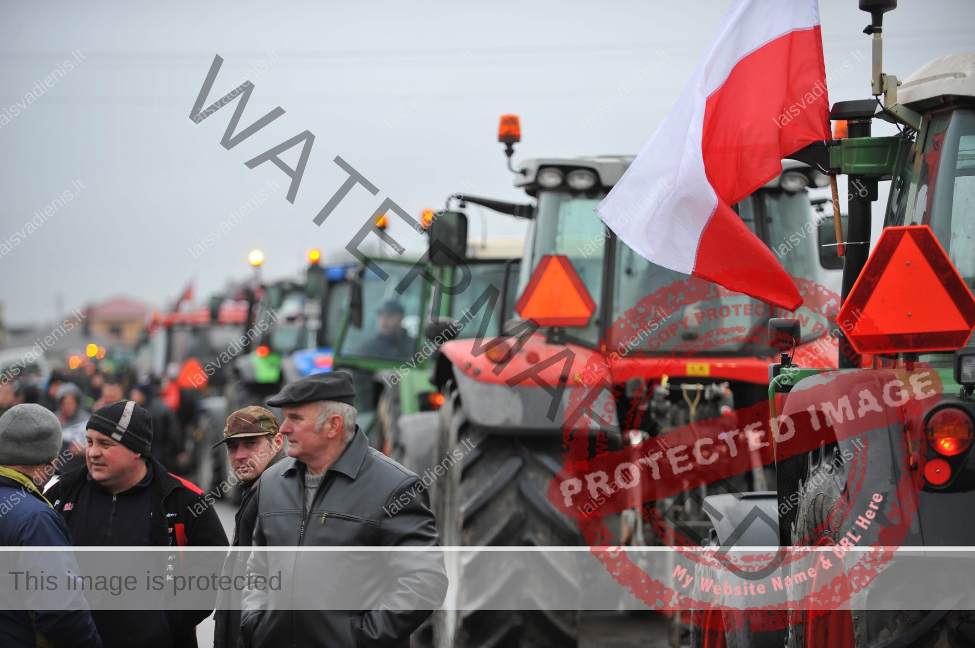 Lenkijos ūkininkai protestuoja prieš ES biurokratiją, Ukrainos žemės ūkio produktų judėjimą per sieną. ELTA nuotrauka