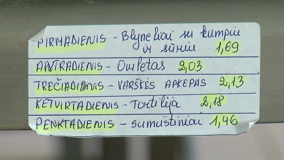 Maistas valgykloje (nuotr. stop kadras)