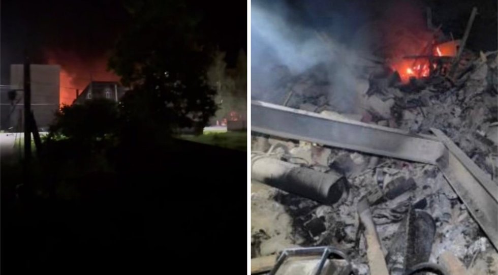 Smūgis Kursko srityje (kairėje), griuvėsiai Zaporižioje (dešinėje) (nuotr. gamintojo)