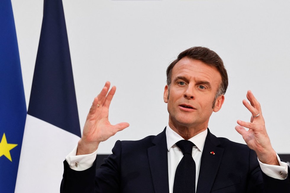 Macronas: Europa stengsis siųsti į Ukrainą „užtikrinimo pajėgas“, net jeigu ne visi tam pritaria (nuotr. SCANPIX) Macronas: Europa stengsis siųsti į Ukrainą „užtikrinimo pajėgas“, net jeigu ne visi tam pritaria (nuotr. SCANPIX)