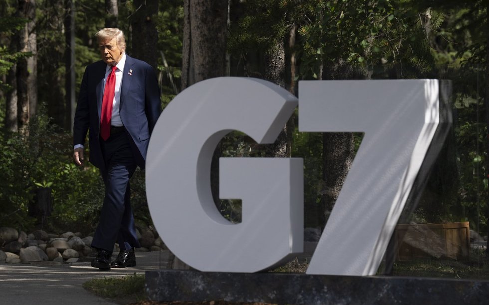 Donaldas Trumpas Didžiojo septyneto susitikime (nuotr. SCANPIX)