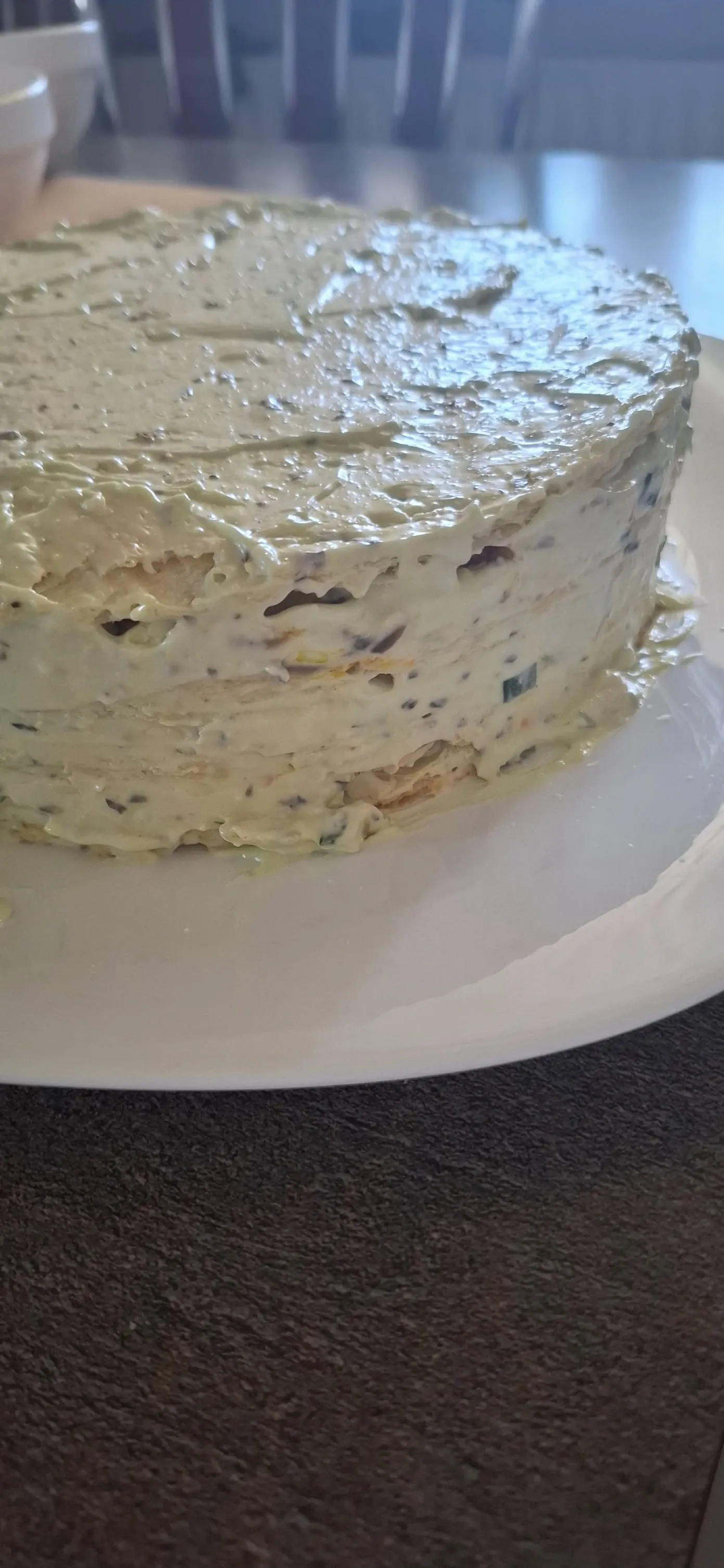 Napoleono tortas su vištiena ir keptomis daržovėmis