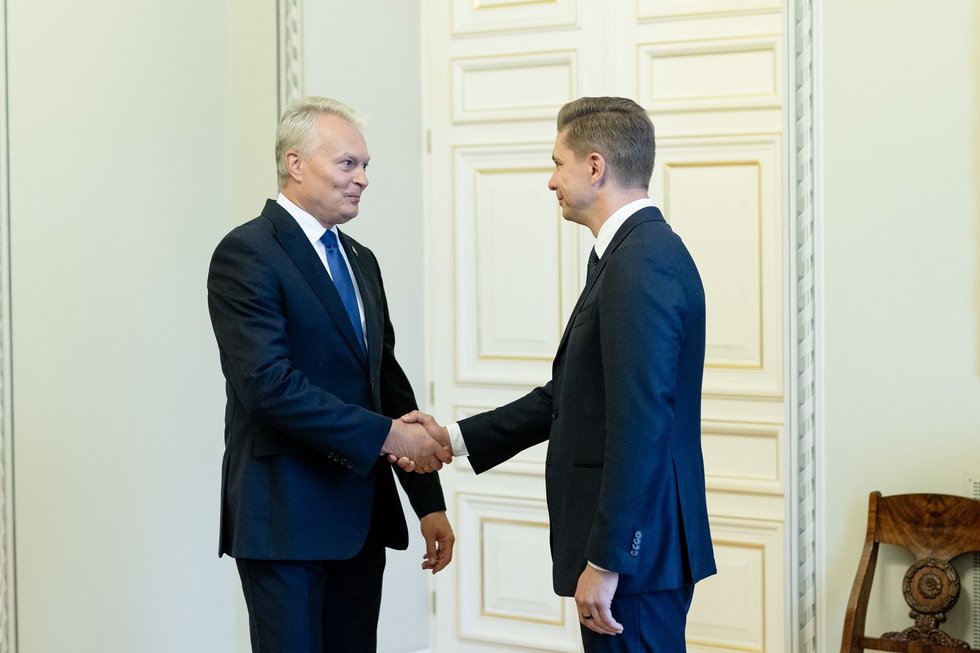 Gitanas Nausėda susitiko su Mindaugu Sinkevičiumi. (Lukas Balandis/ BNS nuotr.)