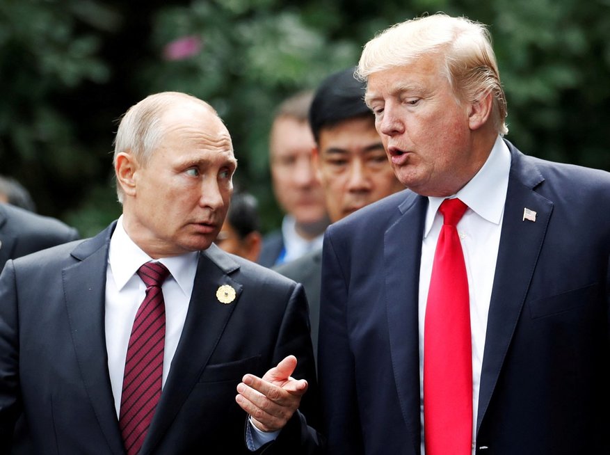Vladimiras Putinas ir Donaldas Trumpas 2017 m. (nuotr. SCANPIX)