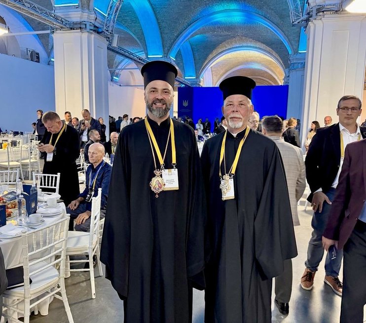 Ukrainos egzarchas ir Lietuvos egzarchas maldos pusryčiuose Kyjive (nuotr. pranešimo spaudai)