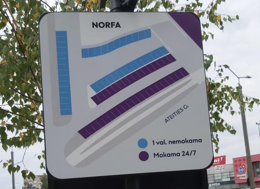Mokama stovėjimo aikštelė prie „Norfos“ parduotuvės (prekybos tinklo nuotr.) Mokama stovėjimo aikštelė prie „Norfos“ parduotuvės (prekybos tinklo nuotr.)