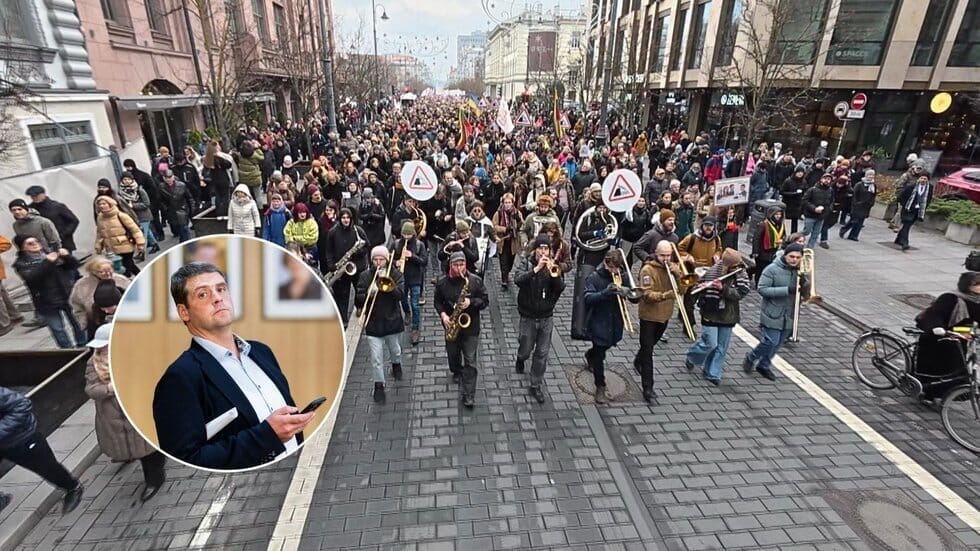 Kultūros protestas ir R. Žemaitaitis (tv3.lt koliažas)