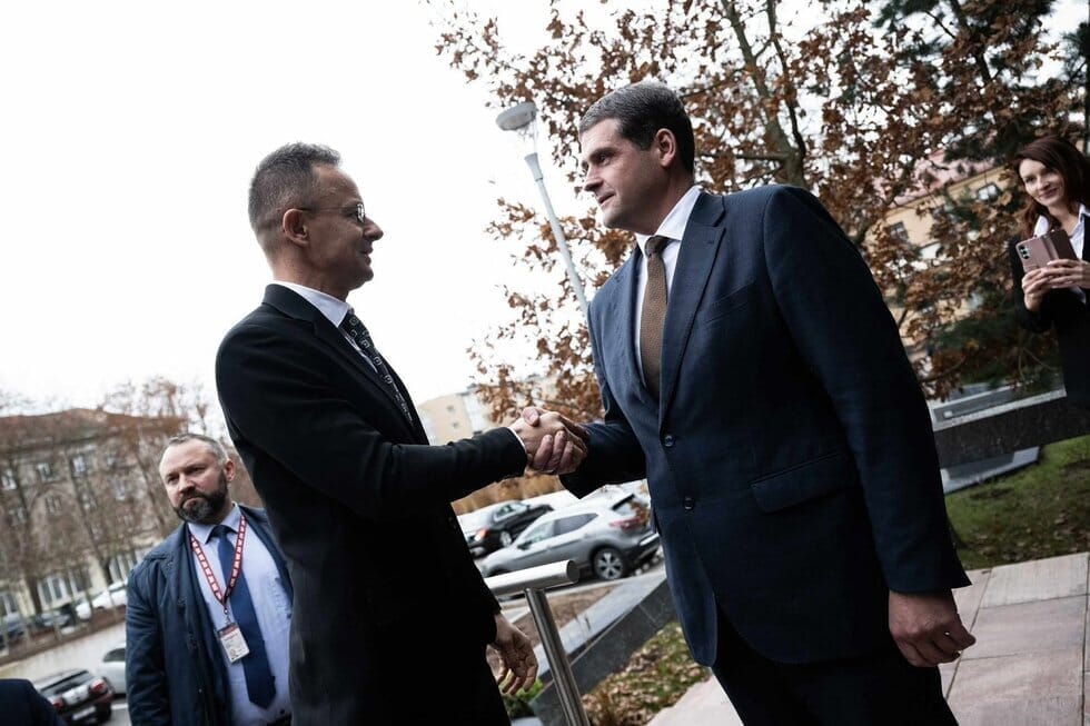 Remigijus Žemaitaitis susitiko su Vengrijos užsienio reikalų ministru Peteriu Szijjartu (nuotr. facebook.com)