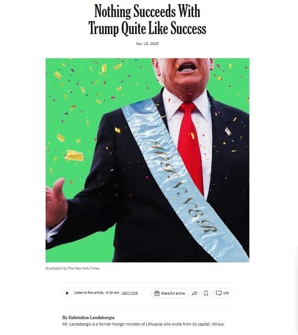 Gabrieliaus Landsbergio straipsnis „The New York Times“