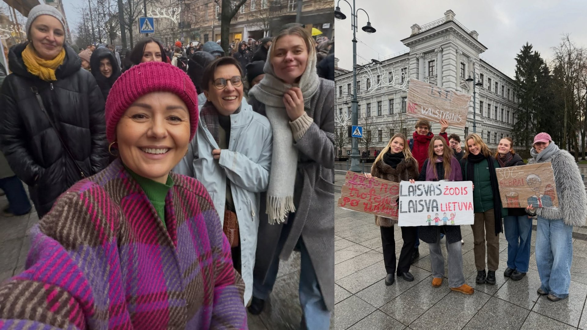 Tai ką atskleidė Beata Nicholson „Beatos virtuvė“ šokiravo Lietuvos gyventojus 3 Beata Nicholson su protestuotojais