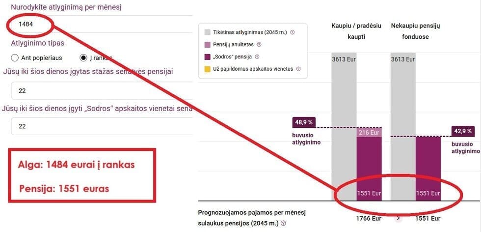 Prognozuojama pensija Prognozuojama pensija