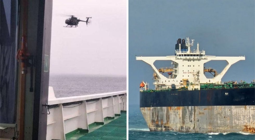 JAV užėmė rusų tanklaivį: Rusijos karo laivai šalia stebėjo ir nieko nedarė, skelbiama „Reuters“ (nuotr. Telegram)